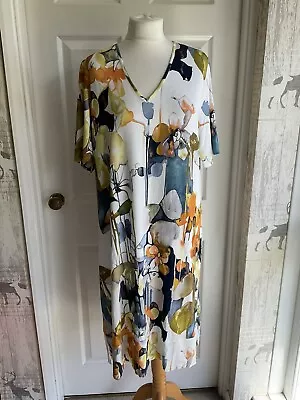 David Nieper  Bold Abstract Multi Print Tunic Dress Size 20 • £20