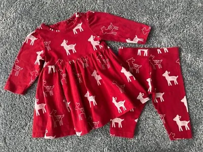 Marks & Spencer Baby Girl Dress & Leggings Outfit Set - 3-6 Months/68 Cm • £2.50