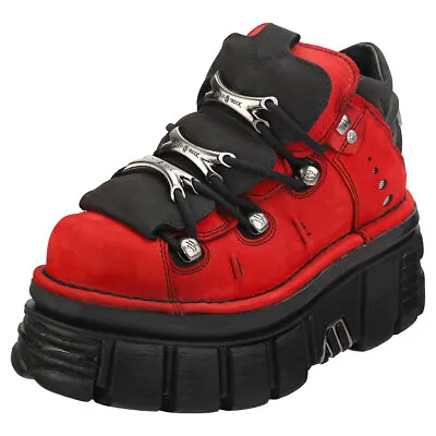 New Rock Half Boot Tower Unisex Red Black Platform Shoes • £198.49