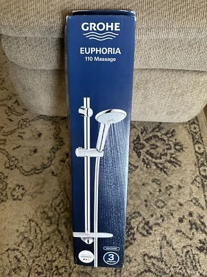 £139.40 • Buy Grohe 27243001 Euphoria 110 Massage 3-Spray Rain, Massage Shower Bar Set, Chrome