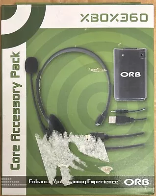 ORB Wired Headset Black Core Accerrory Pack Microsoft Xbox 360 New Box Damaged • £11.99