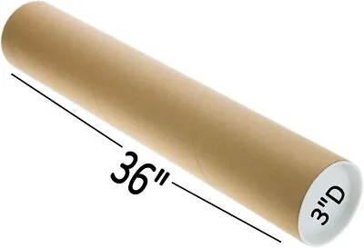 3 X36  ProLine Premium Kraft Mailing Shipping Tubes With Caps - 1/2/6/25 Tubes • $89.99