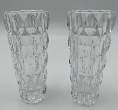 Vintage Fostoria Heavy Lead Crystal 5” Bud Vase Discontinued Pattern Lot Of 2 • $19.98