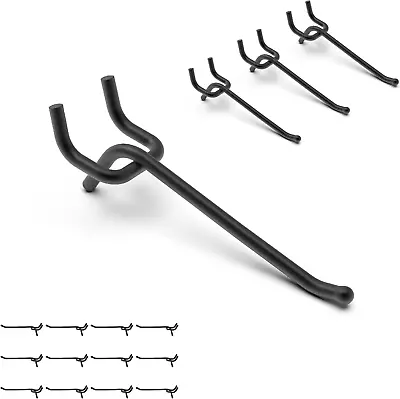 Black Pegboard Hooks 4 Inch 25PC Heavy Duty Pegboard Hooks Fit 1/4 Peg Board • $27.02