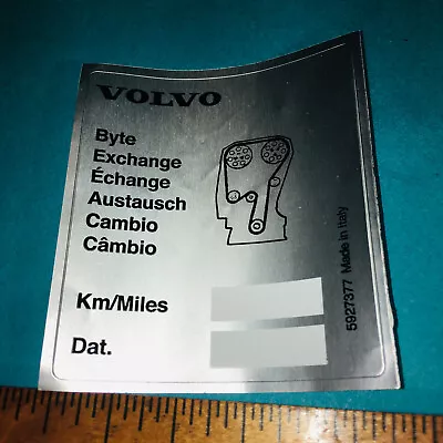 VOLVO 240 244 245 740 940 BYTE EXCHANGE ITALY Timing Belt Cover Decal Sticker • $12.99