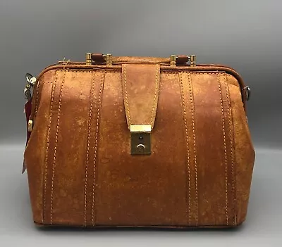 Vintage Leather Hard Sided Doctor's Briefcase Business Travel Bag • $177.99