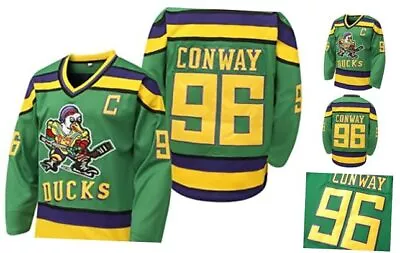 Mighty Ducks Jersey Movie Ice Hockey Jersey S-XXXL Charlie Conway Large 96 • $38.49