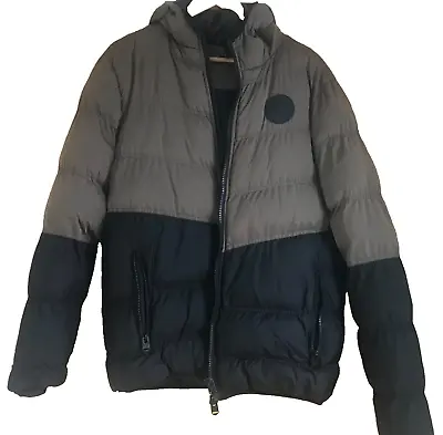 Mens 4BIDDEN Puffer Brown/Black Shinny Jacket Size L • £24.99