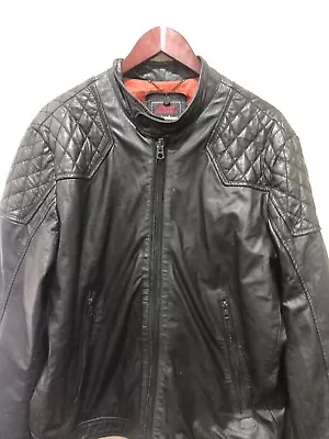 Vintage Diesel Industry Cowhide Leather Biker Bomber Moto Jacket Men’s 2XL • $199.99