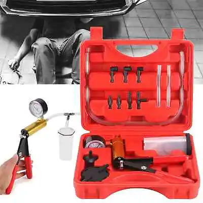 Car Hand Held Vacuum Pressure Pump Tester Set Brake Fluid Bleeder Bleeding Tool • $17.59