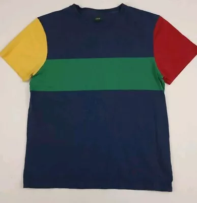 Vintage J Crew Colorblock Stripe Pattern T Shirt Vtg Y2k 90s USA Multicolor  • $35.99