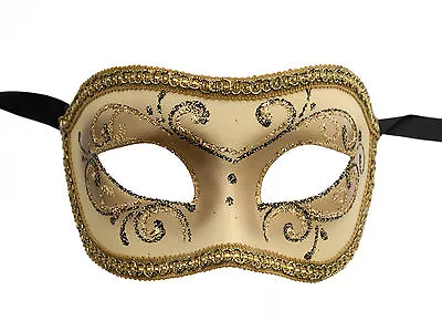 Mask From Venice Colombine Or Civet Golden For Fancy Dress 684 V49 • $58.32