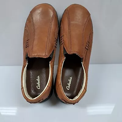 Womens Cabelas Sz 8M Brown Leather Slip On Shoes 82-4099 • $29.84