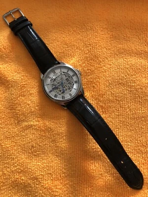 £20 • Buy Mens Stainless Steel Rotary Mecanique Skeleton Watch GS02940/06 (15084) 19cm Fit
