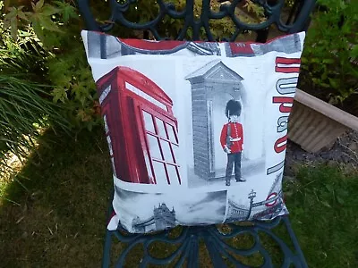 12 London Theme Cushion Covers For 40-50 Cm Square Pads Grey White And Red • £12