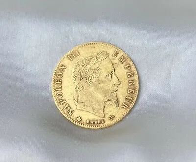 5 Francs Napoleon Lll Empereur Barre 1862 Gold 16.5mm Coin Mint Empire Francais • $295