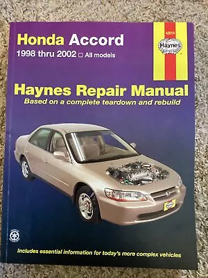 Haynes 42014 Repair Manual For Honda Accord 1998 - 2002 SERVICE SHOP • $16.99