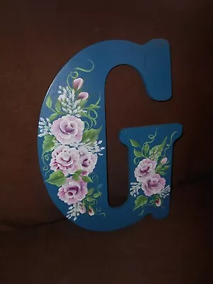 Gorgeous Floral LETTER  G  Large Hanging Sign INSIDE Or OUTSIDE - FIRST Or LAST • $15