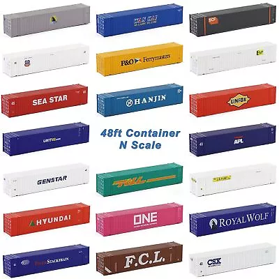 Evemodel N Scale 48ft 1:160 Shipping Container 48' Cargo Box With Magnets C15019 • $9.99