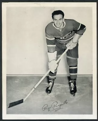 Howard  Rip  Riopelle  Montreal Canadiens 1945-1954 Quaker Oats Hockey Photo-- • $9.50