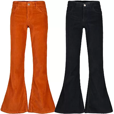 JUMBO CORD FLARES RETRO 60s 70s BELLBOTTOM FLARED JEANS TROUSERS ROGUE MC1063 • £44.50