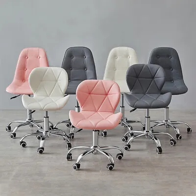 1x Office Computer Chair PU Faux Leather Gas Lift Swivel Adjustable Salon Barber • £39.99