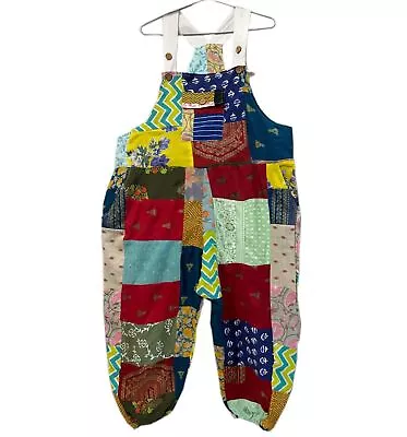 Boho Patchwork Harem Jumpsuit Funky Unisex Dungarees Jumpsuit Overalls Romper • $81.69