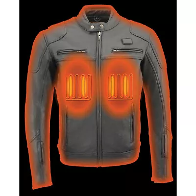 Nexgen Heat Men's Black Leather Jacket Heated And Cool Tech Technology - Usapb • $391