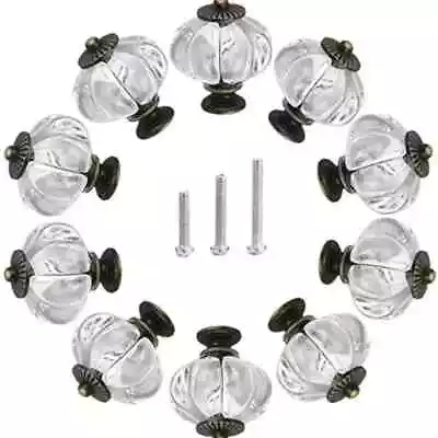 (10-Pk) Pumpkin Dresser Cabinet Knobs Acrylic Clear Restoration Hardware  • $14.99