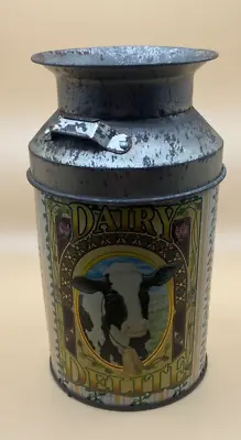 Vintage Dairy Delite Tin Milk Cow Can Canister Dairy Goodness • $15.99