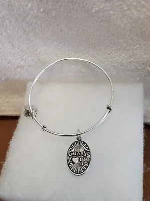 Alex And Ani    Because I Love You   ✨️  Charm Silver Bangle Bracelet  • $0.99