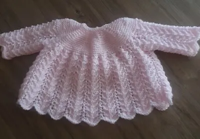 New Hand Knit Baby Girls Angel Top/Dress 0-3 Months • £6.99