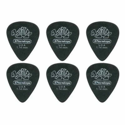 $5.43 • Buy 6 X Jim Dunlop Tortex Pitch Black 1.14MM Guitar Picks Free Shipping