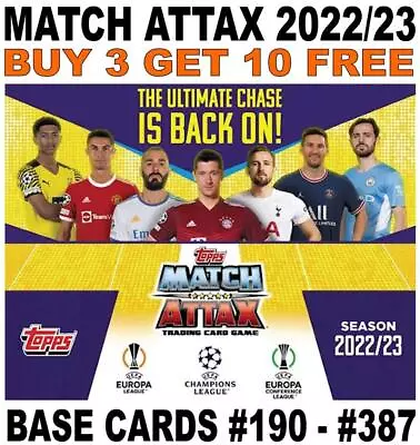 £0.99 • Buy Match Attax 2022/23 22/23 Champions League - Base Cards #190 - #387