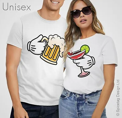 Drinking Around The World T-shirt Couples Set T-shirt Beer Cocktail Wife Husband • £22
