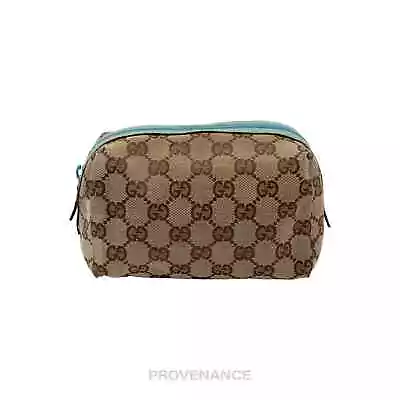 🔴 Gucci Zip Pouch - GG Canvas Turquoise • $187