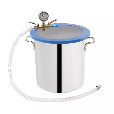 $97.63 • Buy 5 Gallon Tempered Glass Lid Vacuum Chamber Vacuum Degassing Chamber Low Noise US