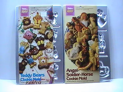 2 NEW NOS Vintage Cookie Maker Molds Teddy Bears Angel Soldier Horse • $17.59