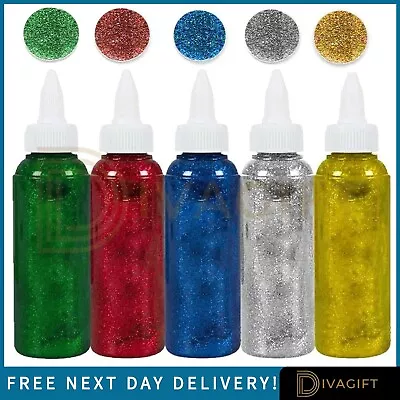 5 X 30g Glitter Glue Kids Childrens Art Craft Shimmer School Supplies Stationery • £3.99