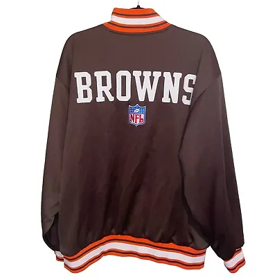 Vintage Cleveland Browns NFL Team Apparel Jacket Mens Large Reebok Football • $78.90