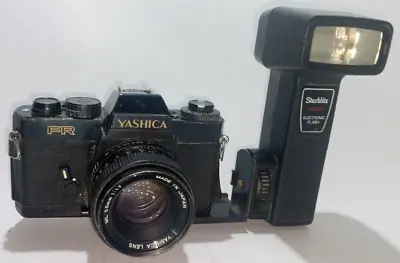 Camera Vintage  Yashica Lens Old Flash Made Japan Do Not Work Decor Without Box • £86.37