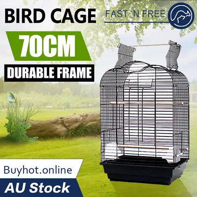 Portable Bird Cage Parrot Aviary Pet Stand-alone Budgie Perch Castor 70cm Metal  • $56.26