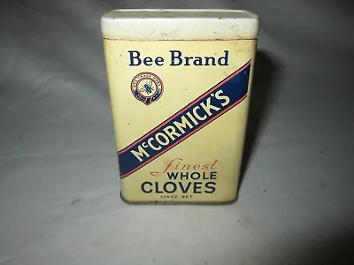 Vintage McCormick's Bee Brand Finest Whole Cloves Spice 1 1/4oz Tin!!! • $11
