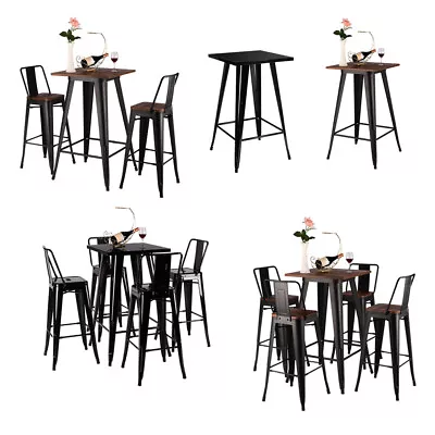 High Counter Cocktail Pub Tall Table Bistro Bar Stool Chair Drinks Cafe Dining • £102.95