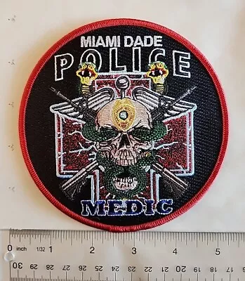 Oversized Miami Dade Police Medic State Florida Fl Skull & Snake RARE FREE SHIP • $18