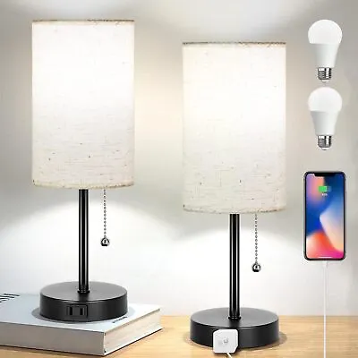 Table Lamps Set Of 2 Bedside Lamp For Bedroom Living Room Small Table Lamp Fo... • $44.81