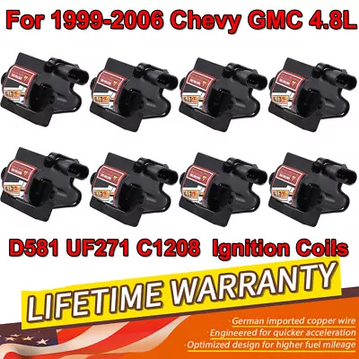 Pack Of 8 Square Ignition Coil UF271 For Chevy GMC 4.8 5.3L 6.0L 8.1L 12558693 • $89.99