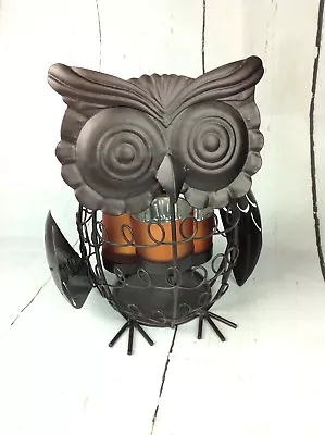 Punched Metal Owl Candle Holder Votive Or Tealight Tabletop Luminary Farmhouse  • $22.99