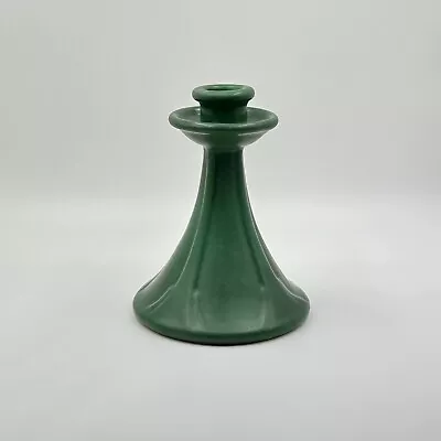 Vintage Matte Green Arts And Crafts Candle Holder 6-1/4 In. Art Pottery Unmarked • $145