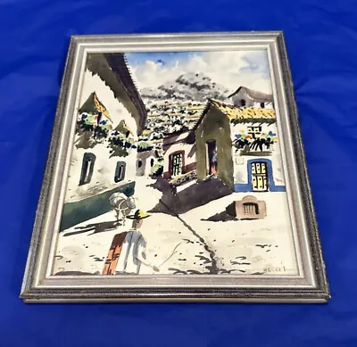 2 Magrol Water Color Painting Mexico Village Framed 16”X12 1/2  One Signed • $125